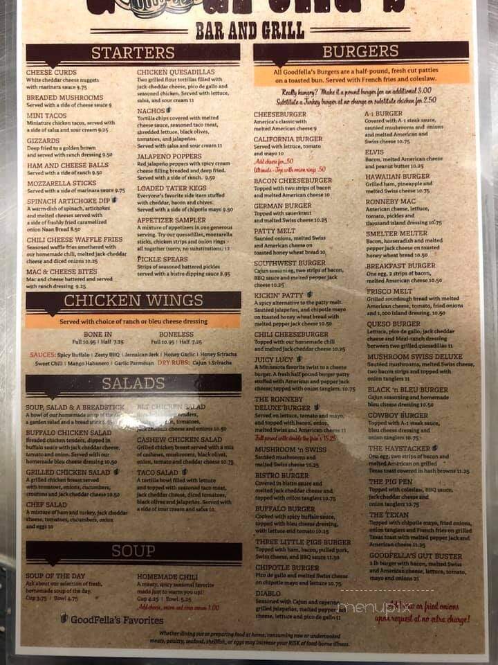 Goodfella's Bar & Grill - Foley, MN menu_pic