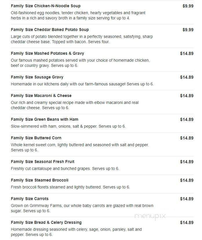 Bob Evans Restaurant - Harborcreek, PA menu_pic