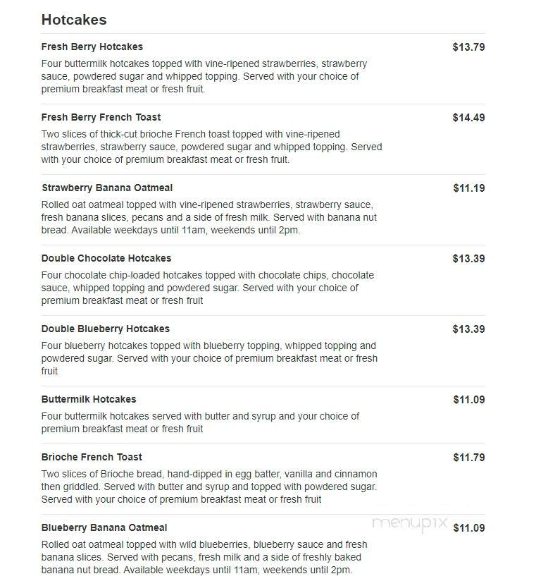 Bob Evans Restaurant - Harborcreek, PA menu_pic