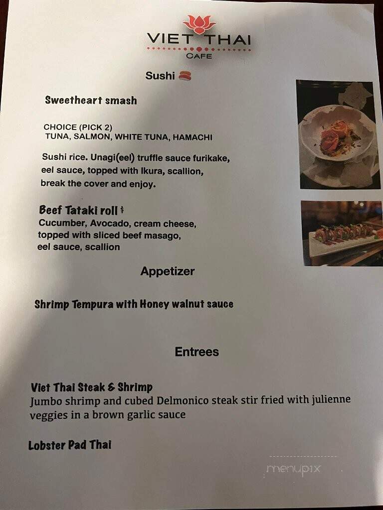Viet Thai Cafe - York, PA menu_pic