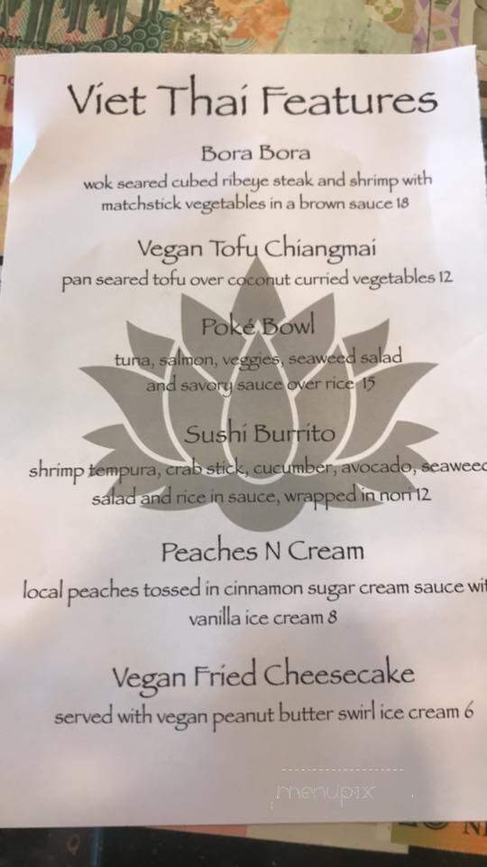 Viet Thai Cafe - York, PA menu_pic