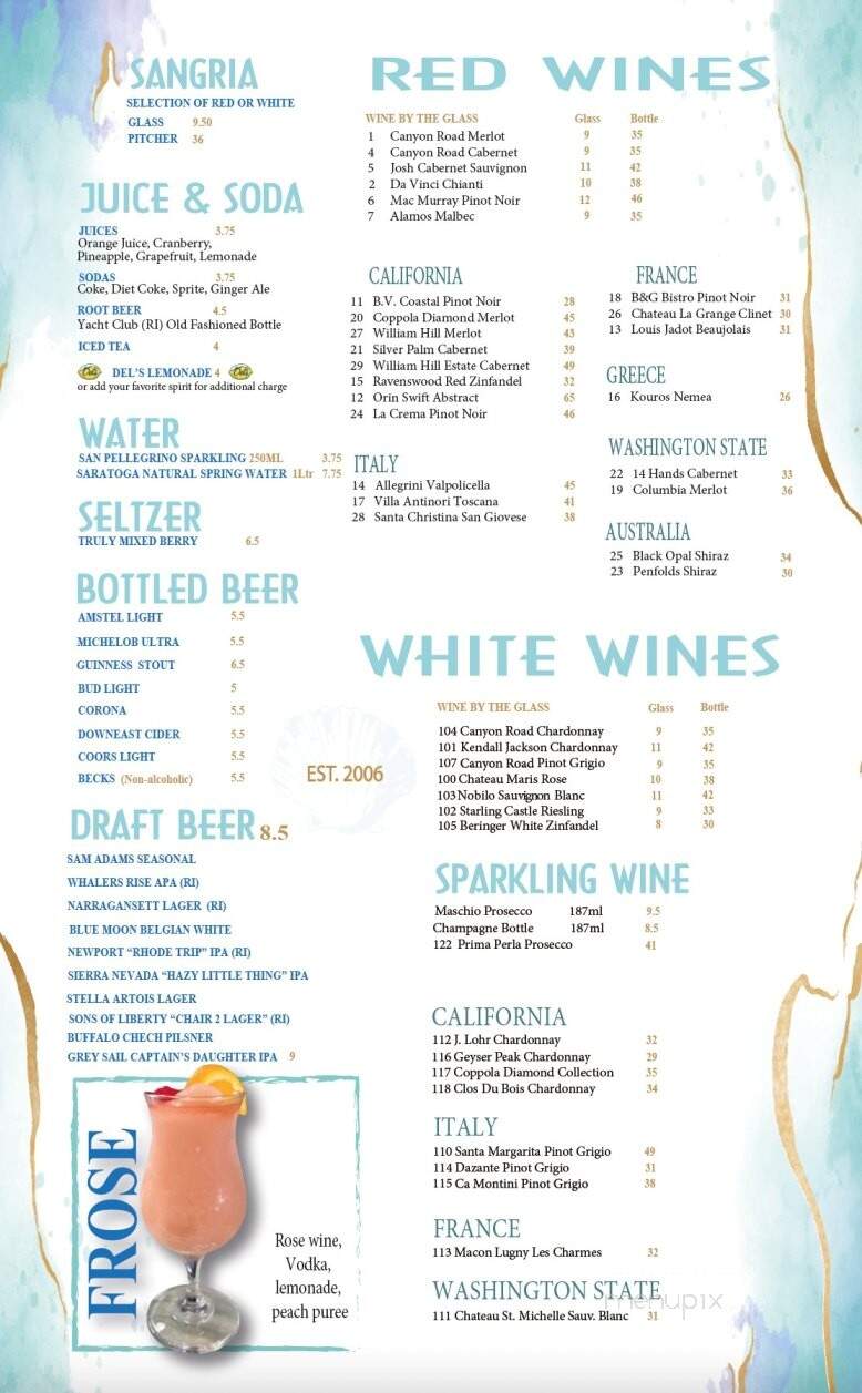 Tavern By The Sea - North Kingstown, RI menu_pic
