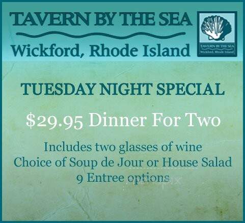 Tavern By The Sea - North Kingstown, RI menu_pic