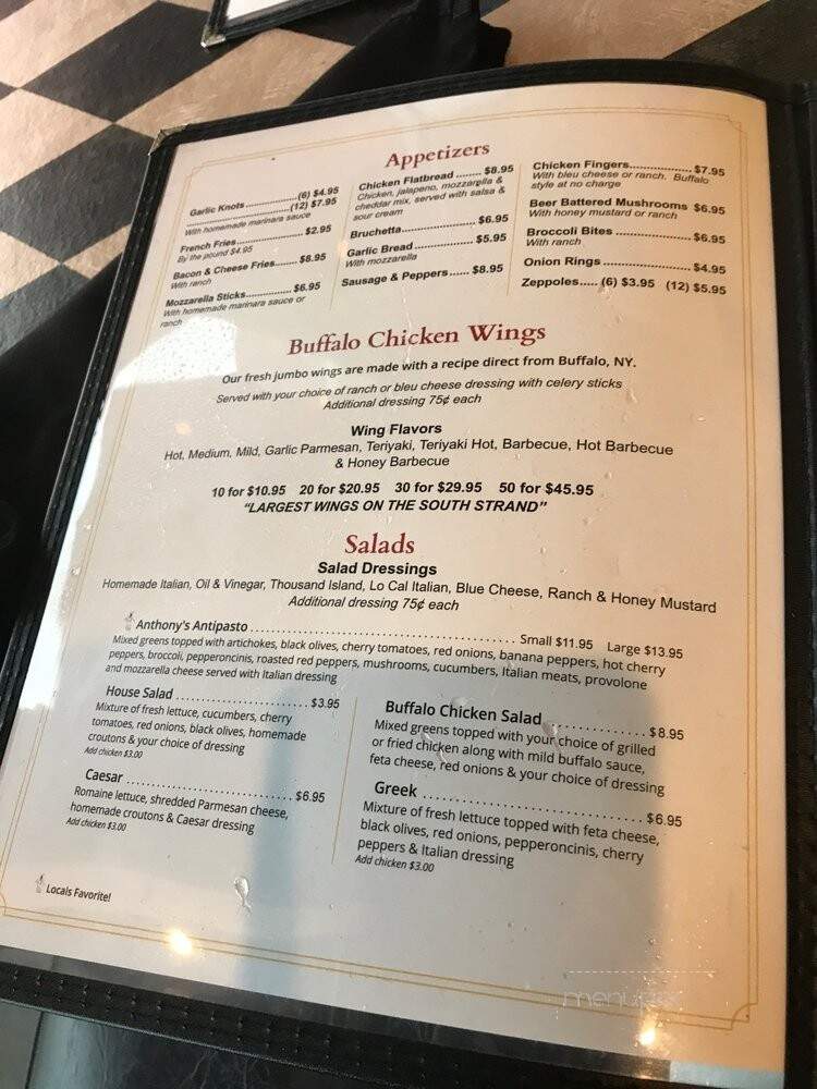 Anthony's Pizza & Pan Pasta - Surfside Beach, SC menu_pic