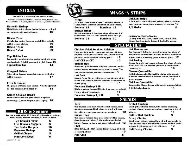 Longbranch - Pierre, SD menu_pic