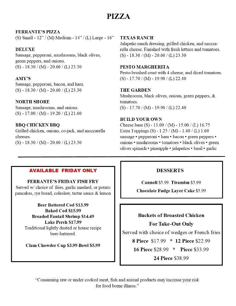 Ferrante's Mequon - Mequon, WI menu_pic