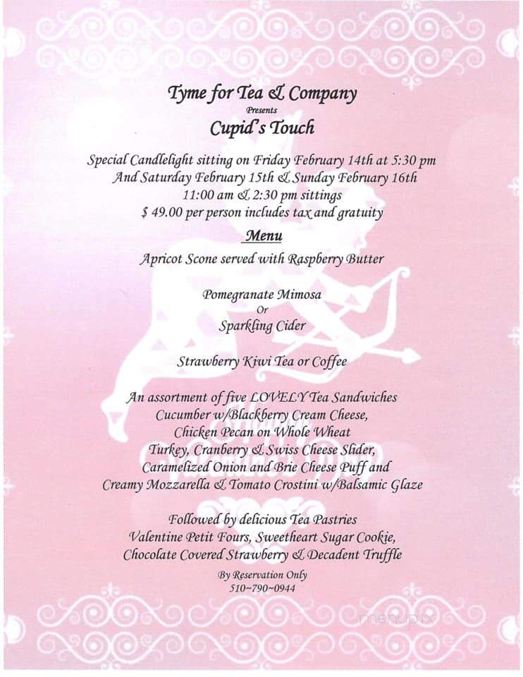 Tyme For Tea & Co - Fremont, CA menu_pic