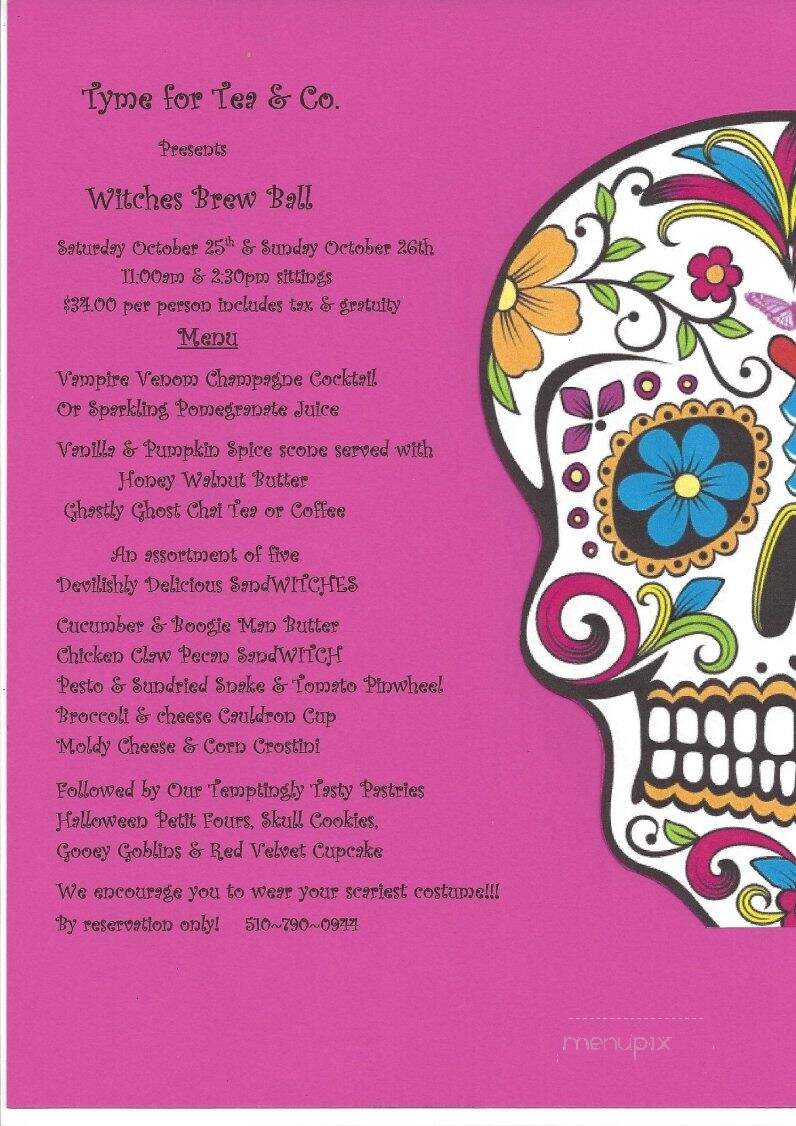 Tyme For Tea & Co - Fremont, CA menu_pic
