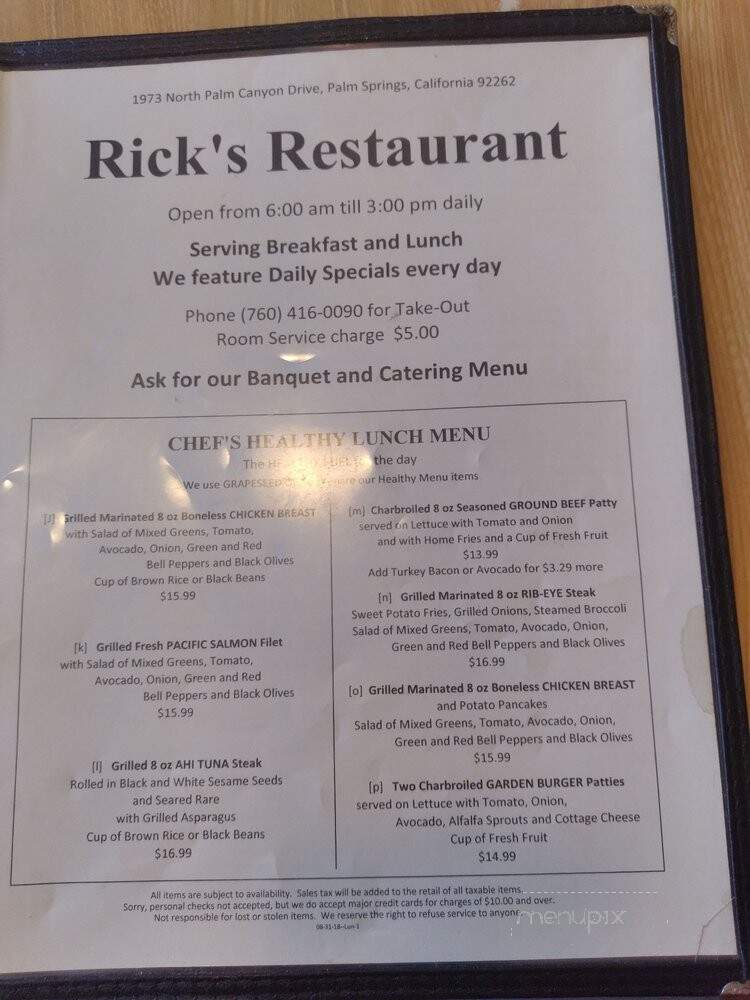 Rick's Restaurant & Bakery - Palm Springs, CA