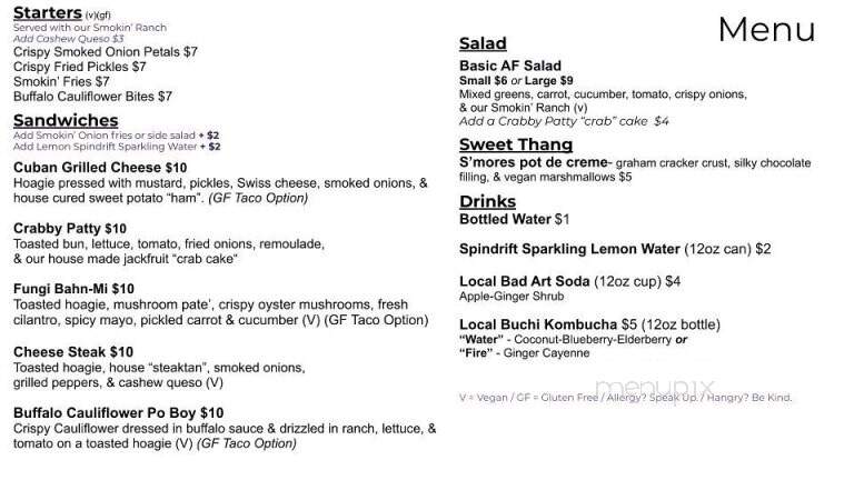 Cascade Lounge - Asheville, NC menu_pic