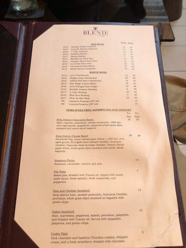 Blend Bar with Davidoff Cigars - Pittsburgh, PA menu_pic