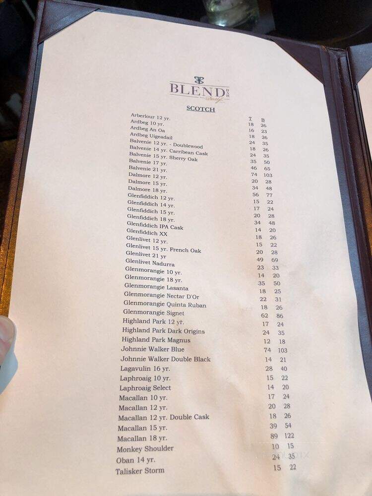 Blend Bar with Davidoff Cigars - Pittsburgh, PA menu_pic