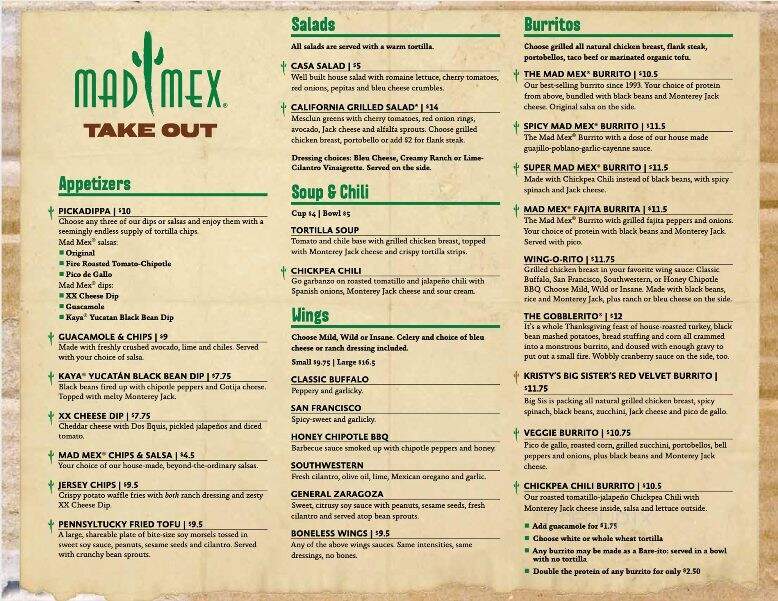 Mad Mex - Canonsburg, PA menu_pic