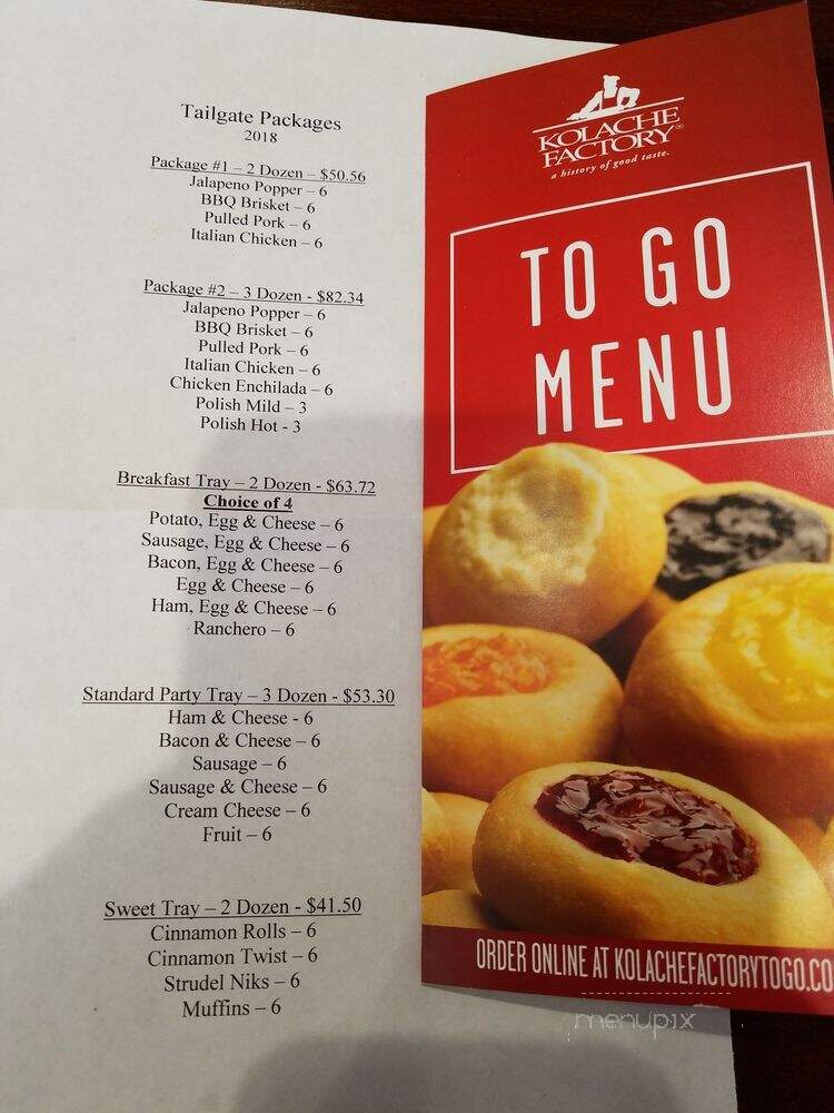Kolache Factory - Powdersville, SC menu_pic