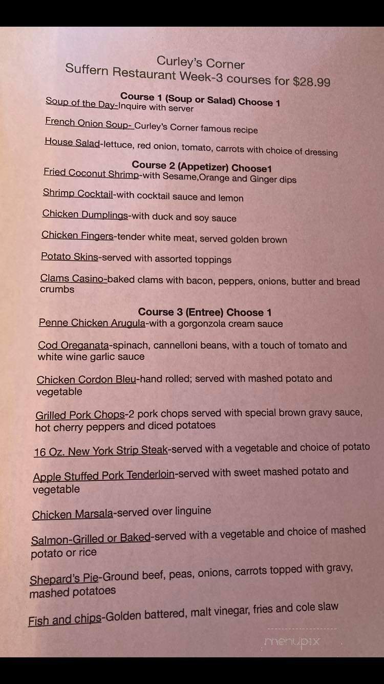 Curley's Corner - Suffern, NY menu_pic