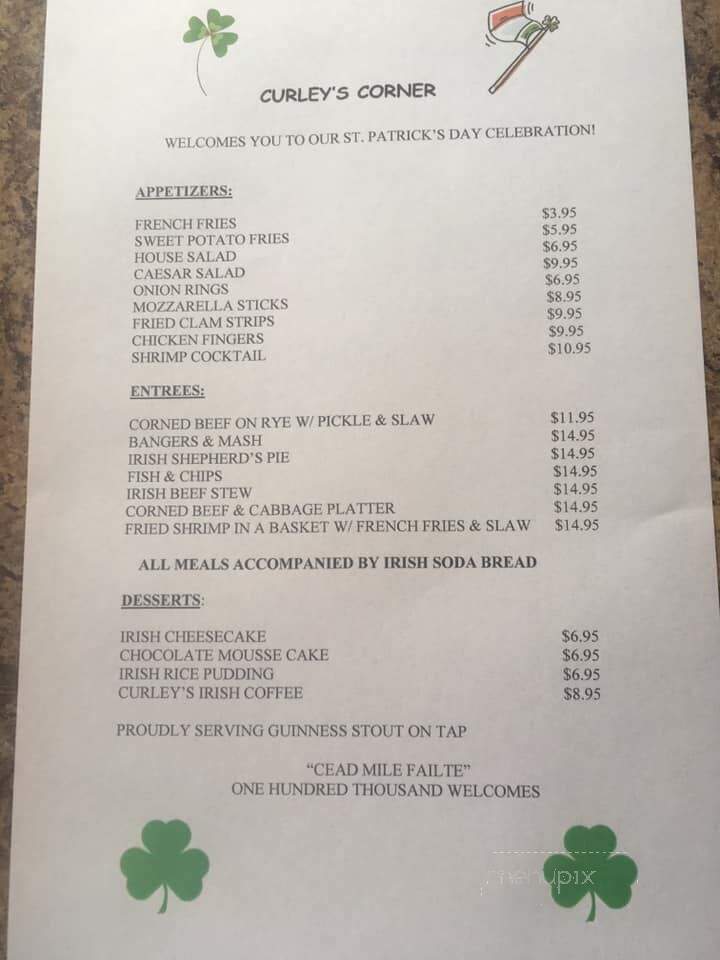 Curley's Corner - Suffern, NY menu_pic