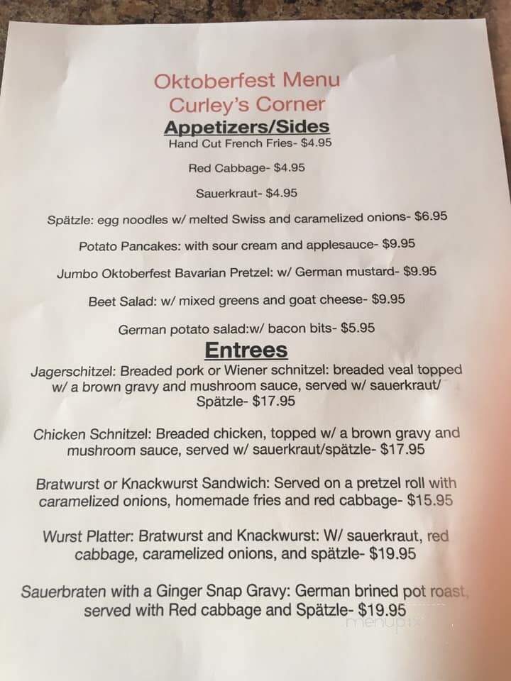 Curley's Corner - Suffern, NY menu_pic
