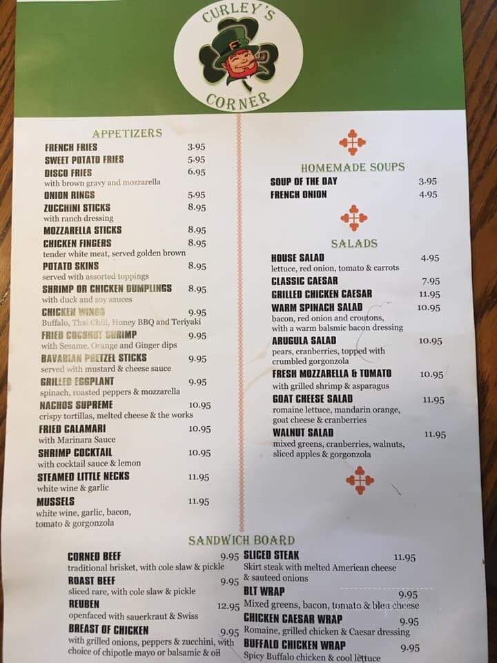 Curley's Corner - Suffern, NY menu_pic