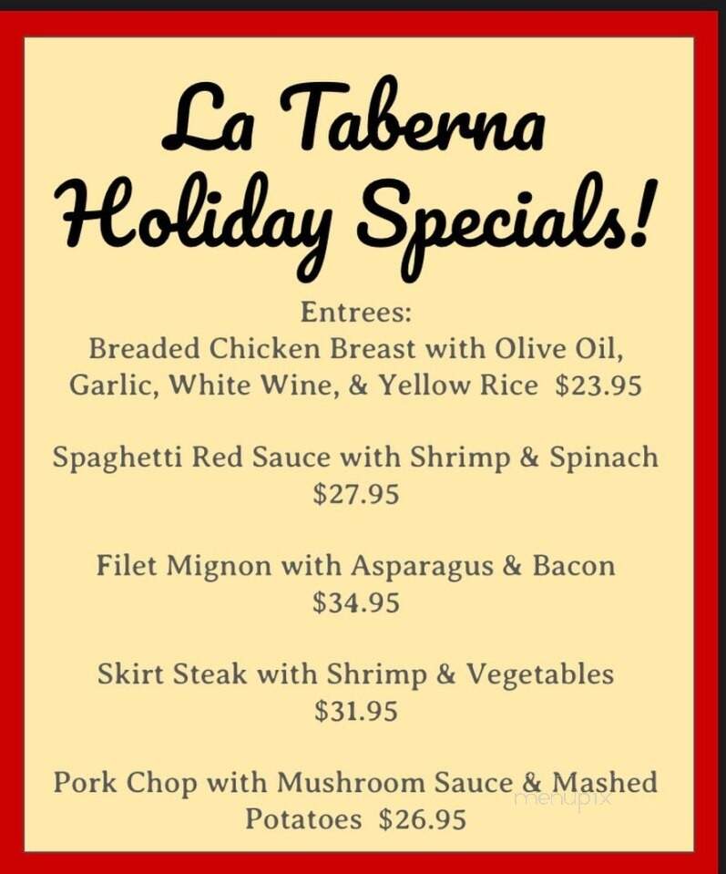 La Taberna Steak & Tapas Bar - Dumont, NJ menu_pic