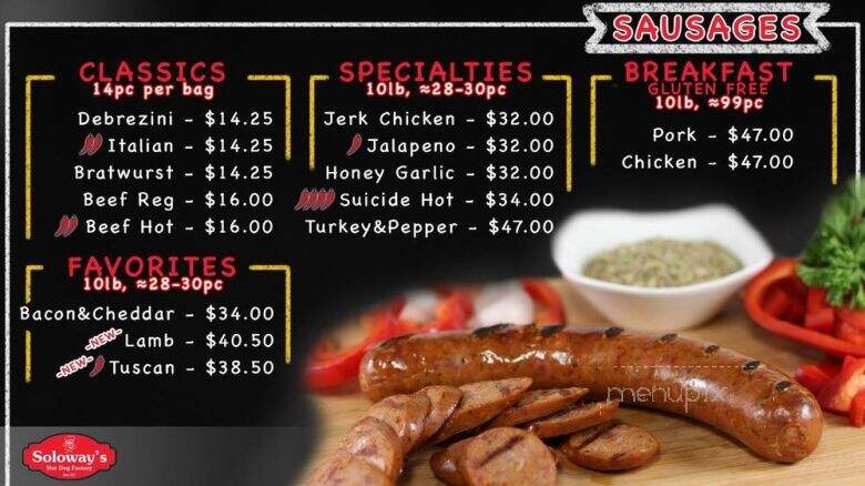 Soloway's Hot Dog Factory - North York, ON menu_pic