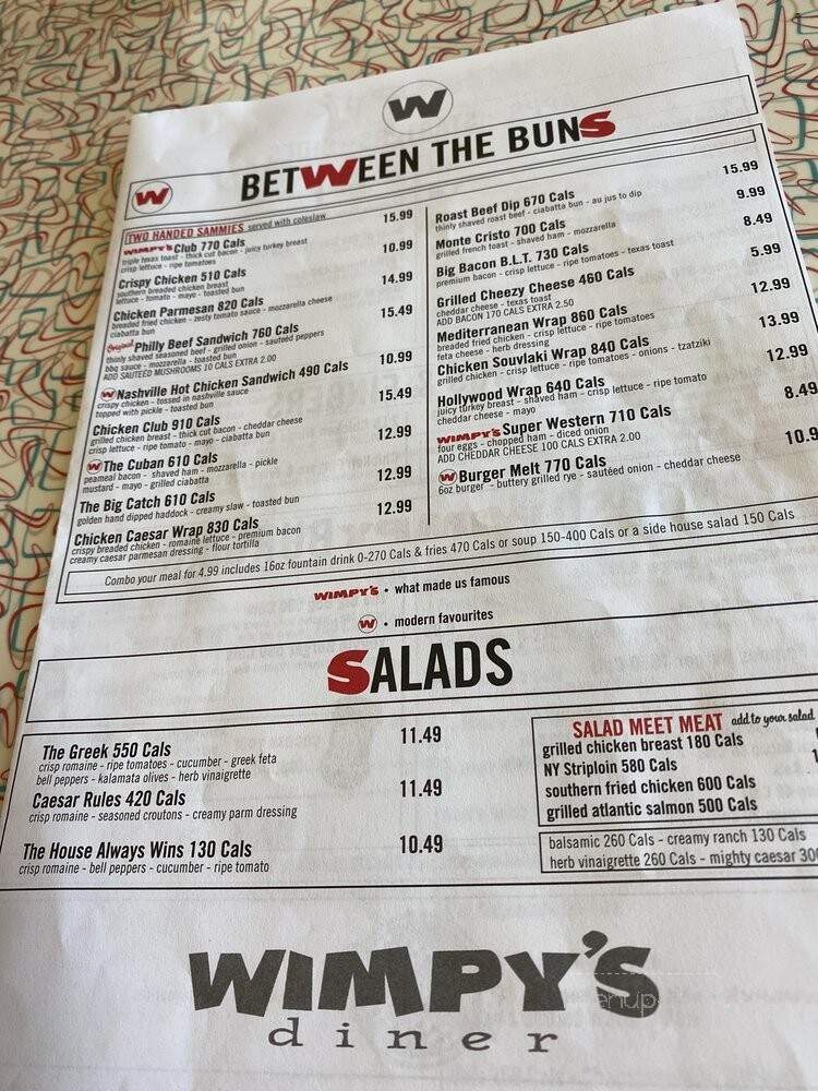 Wimpy's Diner - London, ON menu_pic
