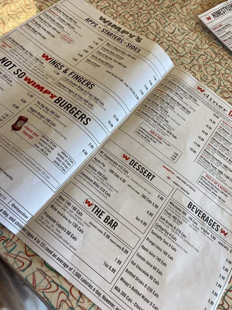 Wimpy's Diner - London, ON menu_pic
