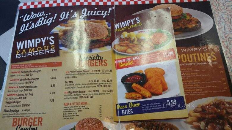 Wimpy's Diner - London, ON menu_pic