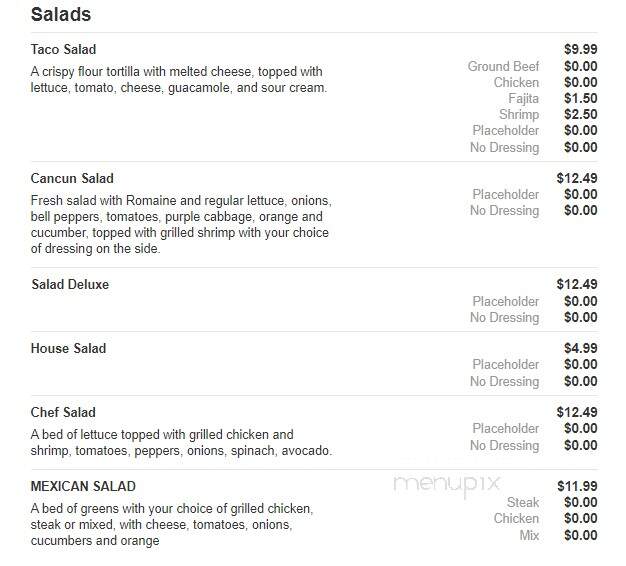 El Mariachi Mexican Grill - Oxford, MS menu_pic