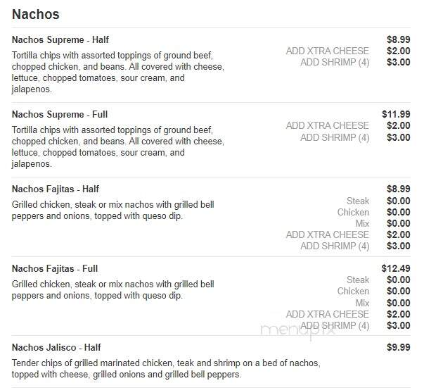 El Mariachi Mexican Grill - Oxford, MS menu_pic