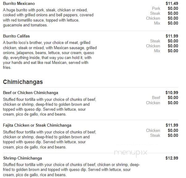 El Mariachi Mexican Grill - Oxford, MS menu_pic