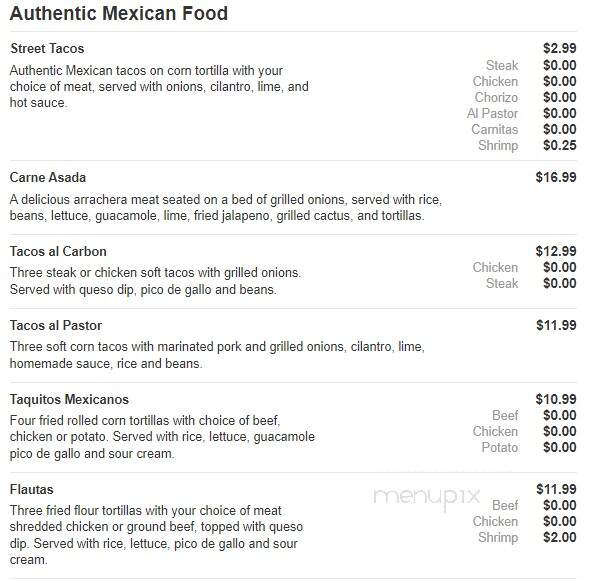 El Mariachi Mexican Grill - Oxford, MS menu_pic