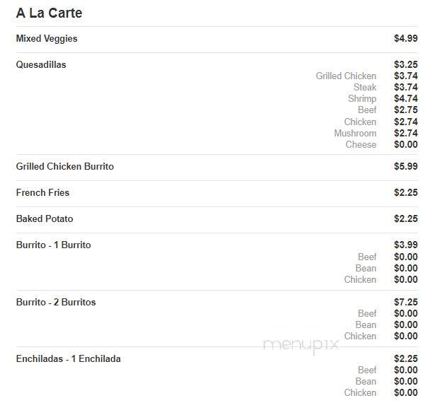 El Mariachi Mexican Grill - Oxford, MS menu_pic