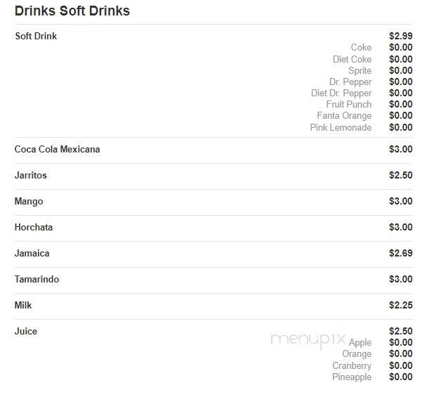 El Mariachi Mexican Grill - Oxford, MS menu_pic