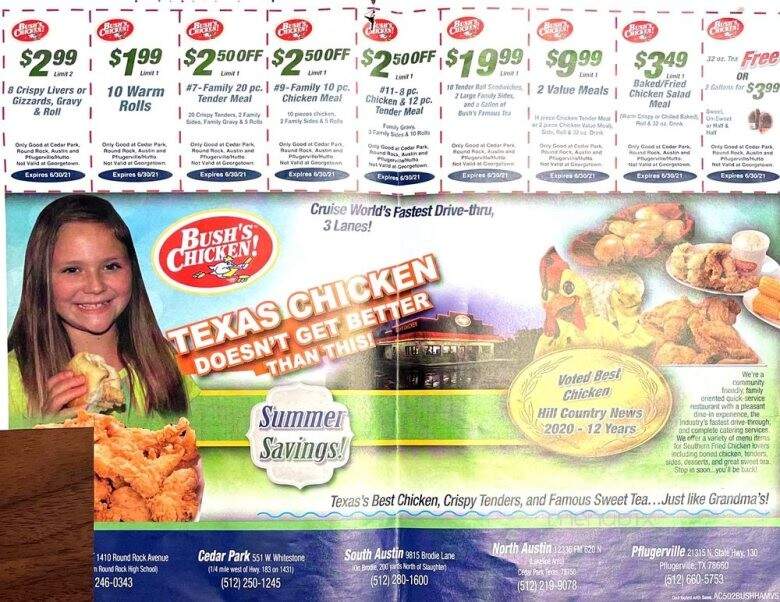 Bush's Chicken! - Pflugerville, TX menu_pic
