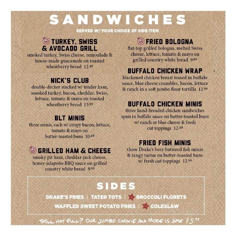 Drake's - Burlington, NC menu_pic