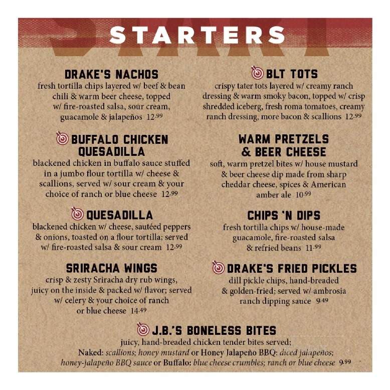 Drake's - Burlington, NC menu_pic