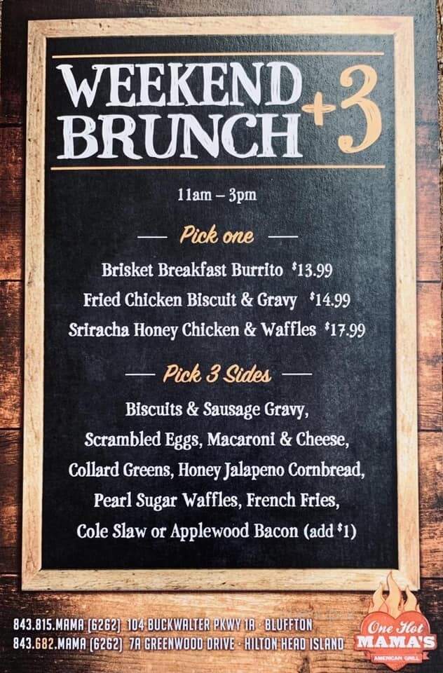 One Hot Mama's - Bluffton, SC menu_pic