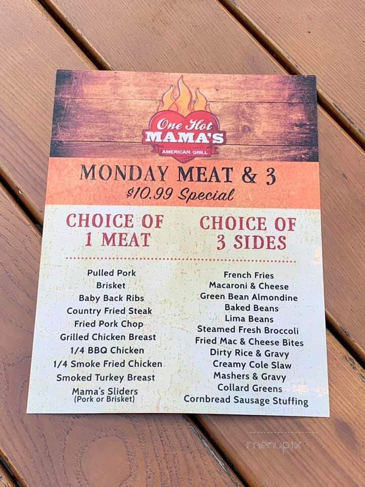 One Hot Mama's - Bluffton, SC menu_pic