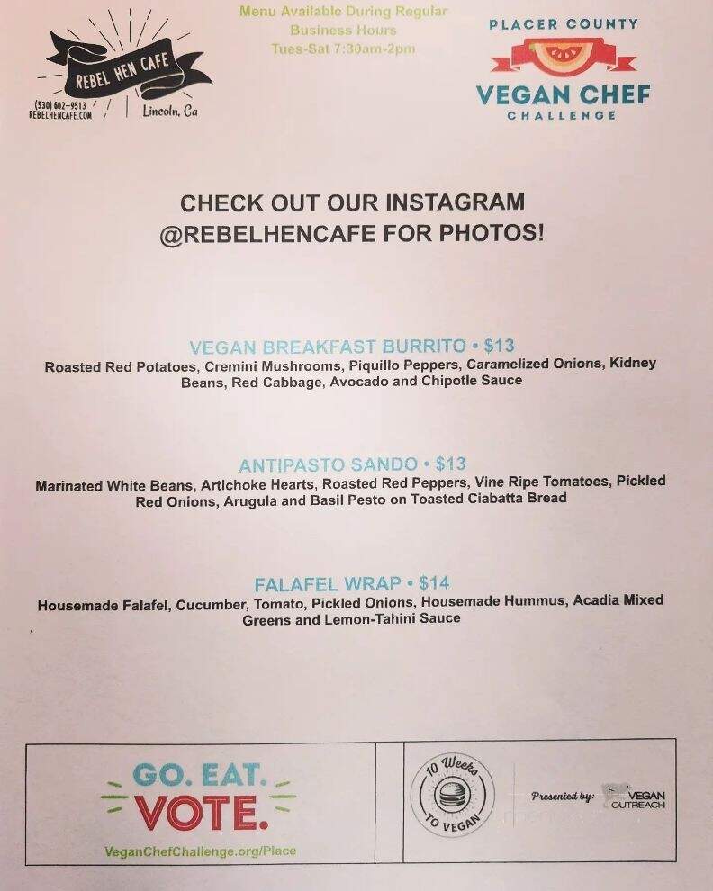 Rebel Hen Cafe - Lincoln, CA menu_pic