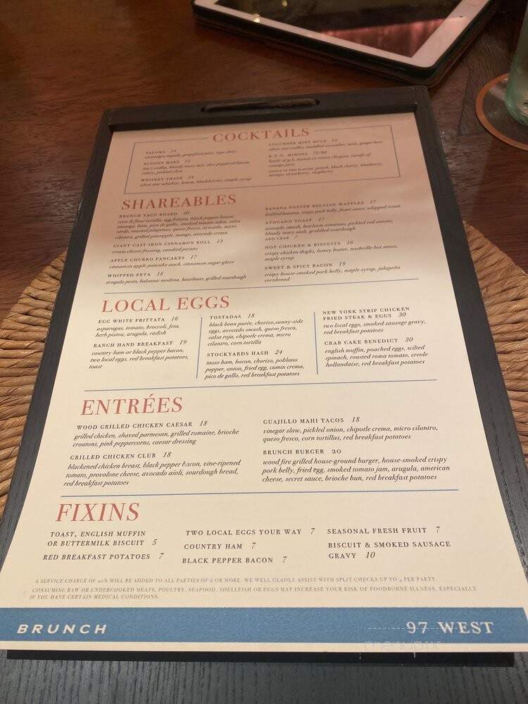 97 West Kitchen & Bar - Fort Worth, TX menu_pic