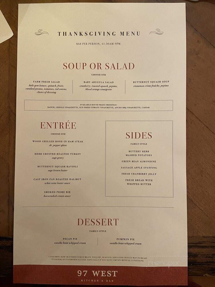 97 West Kitchen & Bar - Fort Worth, TX menu_pic