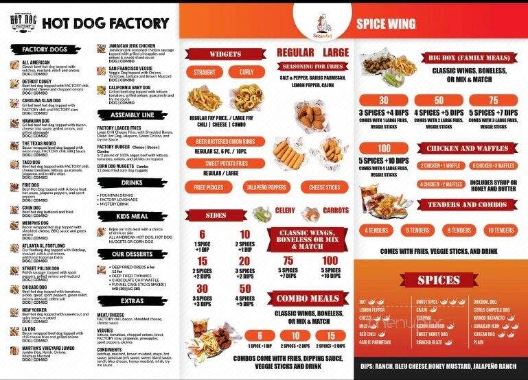 The Original Hot Dog Factory - Woodstock, GA menu_pic