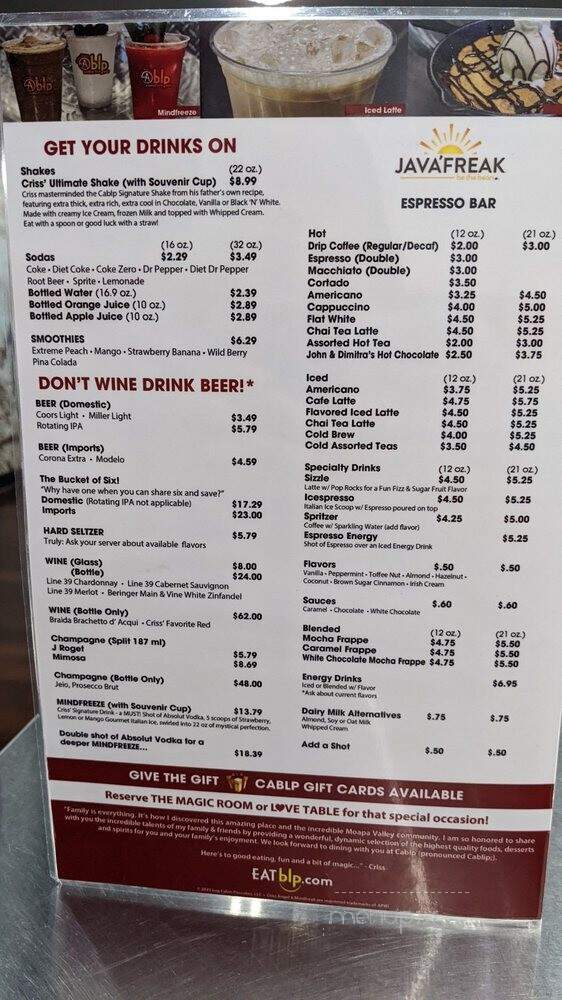 Cablp - Moapa Valley, NV menu_pic