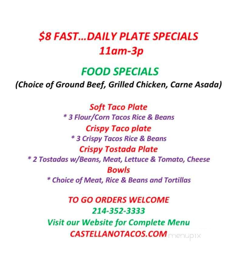 Tejano Sports Bar Y Cocina - Dallas, TX menu_pic
