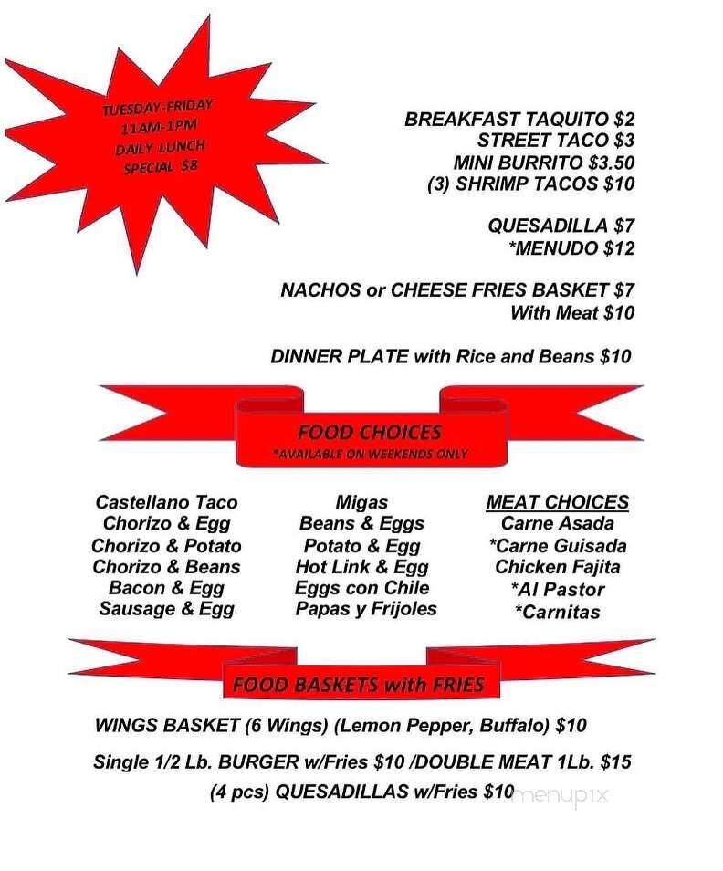 Tejano Sports Bar Y Cocina - Dallas, TX menu_pic