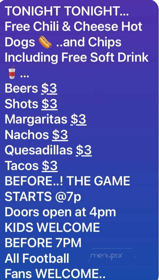Tejano Sports Bar Y Cocina - Dallas, TX menu_pic