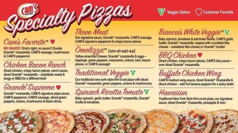 Cam's Pizzeria - Ogdensburg, NY menu_pic