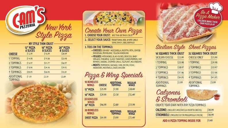 Cam's Pizzeria - Ogdensburg, NY menu_pic