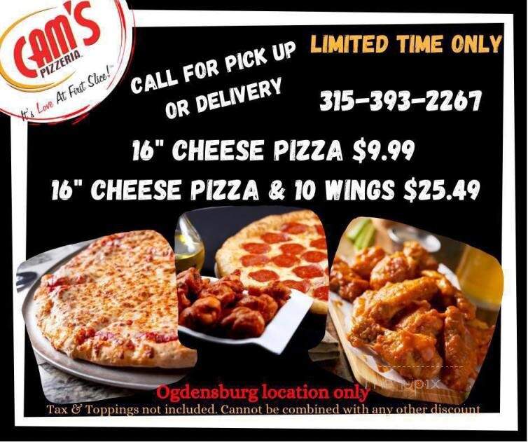 Cam's Pizzeria - Ogdensburg, NY menu_pic