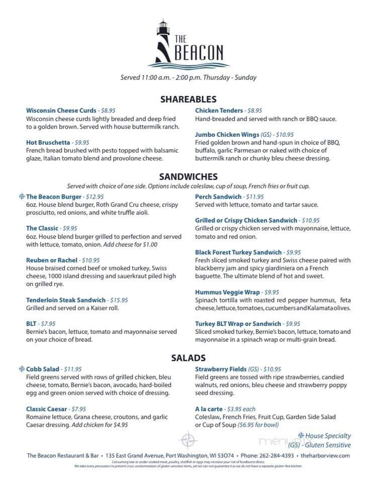 The Beacon Restaurant & Bar - Port Washington, WI menu_pic